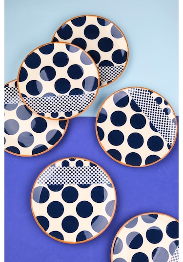 Tabak Evi Porselen Spotty Pasta Tabağı 19,50cm Sp2 6 Kişilik 6 Parça Çok Renkli