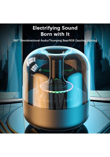 Renkli Dinamik Atmosfer Işığı Desteği Plug-ın U Disk / Tf Kart İle Kablosuz Serin Hifi Ses Bluetooth Hoparlör