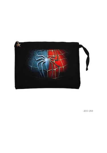 Zepplin Giyim Spiderman Black Red Siyah Clutch Astarlı Cüzdan / El Çantası