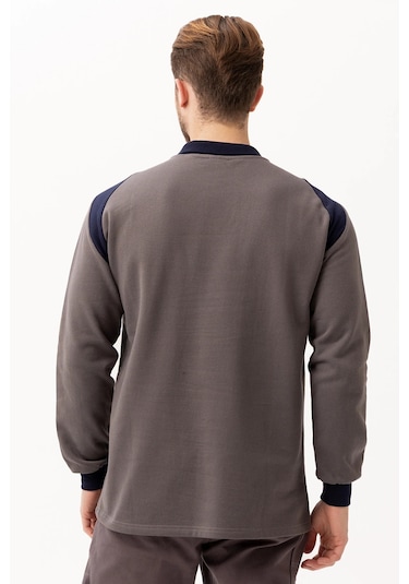 Flora Polo Yaka Sweatshirt K.gri-lacivert