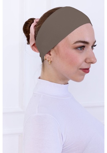 Kaymayan Silikonlu Bandana Bone - Sportif Saç Bandı-kahverengi Kahverengi