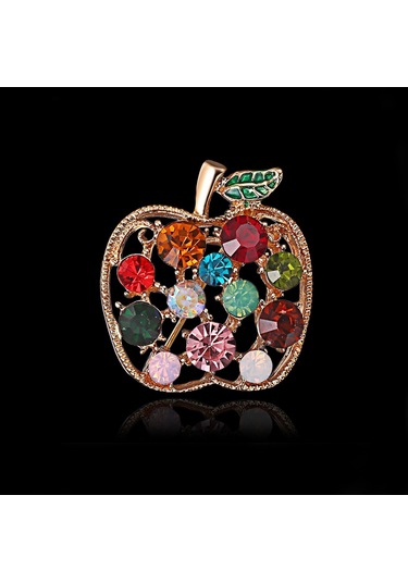 Pigado Bayana Özel Çengelli Elma Broş Çok Renkli
