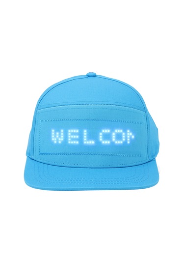 Yaozixa Bluetooth İle Telefon İle Düzenlenebilir Metin Gösteren Led Ekranlı Pamuklu Ayarlanabilir Kasa Mavi Halloween Şapka