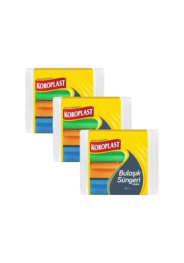 Koroplast Oluklu Bulaşık Süngeri 3 x 8'li