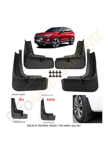 Chery Tiggo 7 Paçalık Ön Arka Tozluk Set