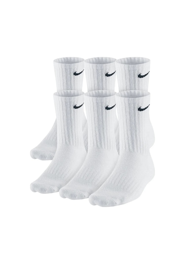 Nike Unisex Siyah 6 Lı Çorap Seti - Sx5171-100 Beyaz
