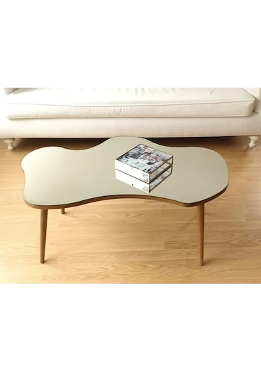Fawdecor Aynalı Masif Ahşap Orta Sehpa - 100 X 64 Cm Ceviz