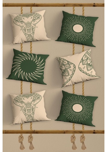 Belle Benoit Baskılı Dekoratif 6'lı Koltuk Kırlent Kılıfı Desen13