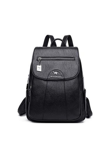 Kadınlar Yumuşak Deri Sırt Çantaları Vintage Kadın Omuz Çantaları Rahat Seyahat Bayanlar Sırt Çantası Okul Çantaları Y2ajnb Siyah