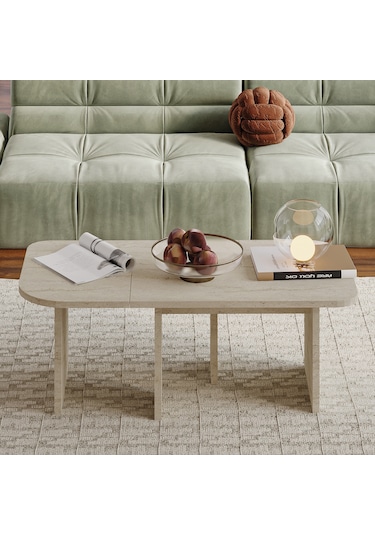 Iris Modüler Orta Sehpa Modern Tasarım, Çok Amaçlı Kullanım Sehpa Traverten