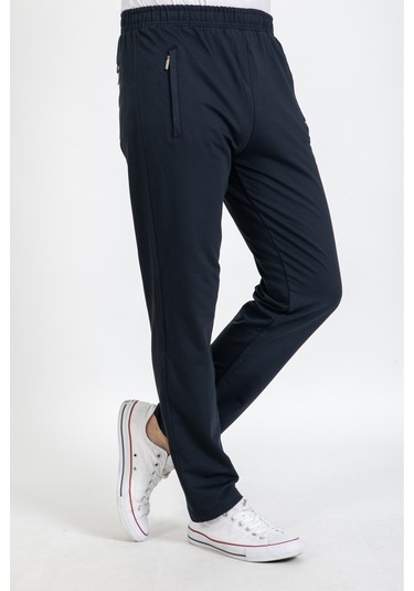 Erkek Pantolon Kesim Beli Lastikli Likralı Kompak Eşofman Altı 2570-lacivert - M Lacivert