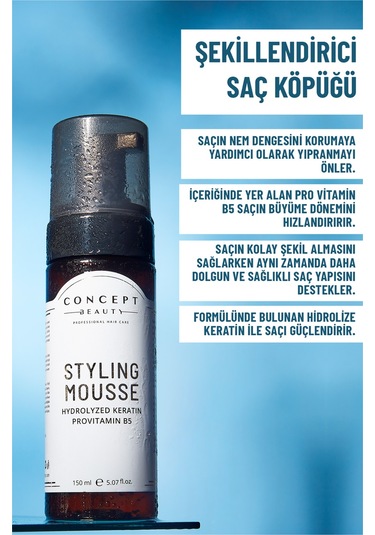 Concept Beauty Styling Mousse Şekillendirici Saç Köpüğü 150 ML