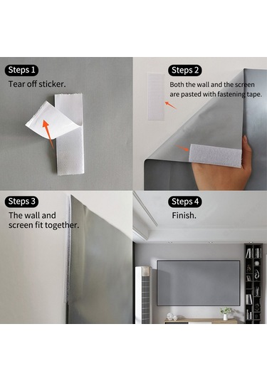 Wezone 100 İnç 16:9 Taşınabilir Metal Işık Dayanıklı Projeksiyon Ekranı - Çift Taraflı Yapistırıcı İle Deliksiz Kurulum