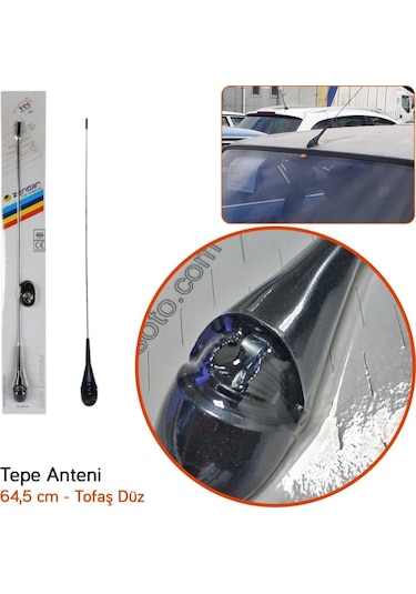 Markaonbir Zendar Y-200V Tepe Anteni Tofaş Uyumlu Düz 64,5 Cm Br0025001
