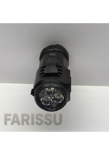 3 Led'li Güçlü Mini El Feneri Şarj Edilebilir Type-c Siyah