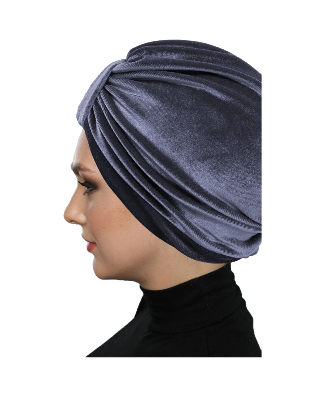 Kadife Kardelen Astarlı Füme Hazır Türban Tesettür Bone Füme