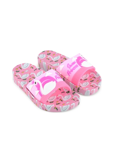 Gezer Kız Çocuk Yazlık Islak Zeminde Kullanıma Uygun Rahat Taban Ev Bahçe Plaj Havuz Terlik PEMBE