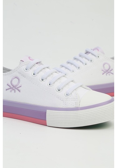 Benetton İthal Beyaz Lila Çocuk Spor Ayakkabı Bnı-10041 001