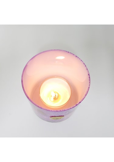 Mor Batik Desenli Cam Bardak Mumluk Vetealight Seti
