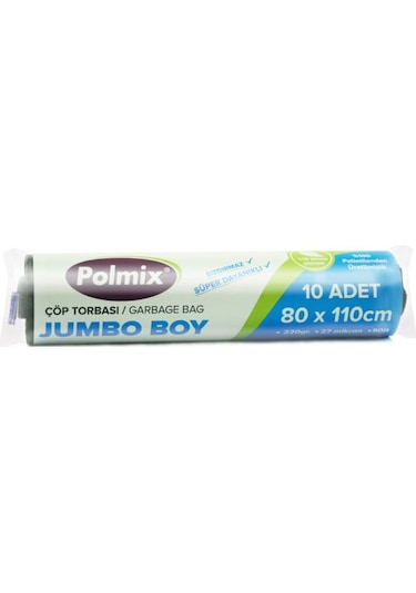 Polmix Standart Jumbo Boy Çöp Torbası 6 Adet Siyah 80 x 110 CM
