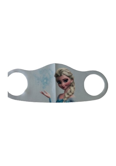 Accu-Chek Frozen Elsa Baskılı Yıkanabilir Kız Çocuk Maskesi 5 Adet
