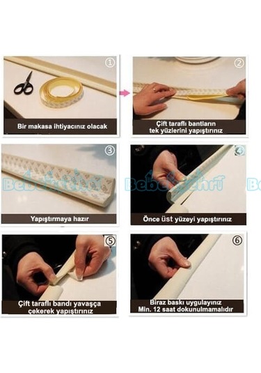 Evokids 3 Adet Kauçuk Kenar Koruyucu (6 Metre) - Gri Çok Renkli