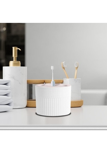 Pazly Ve Tutucusu Suntek Macunu Fırçası Diş Bölmeli Beyaz Aile 5 Tt Beyaz