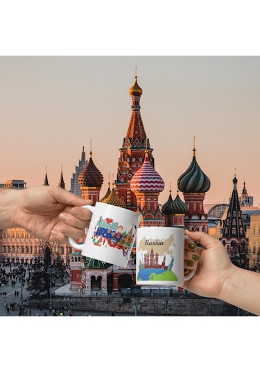 Rusya Kupa Bardak 2 Adet Seyahat Hatıra Russia Mug