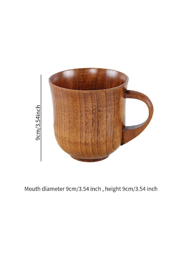 Suntek Ahşap Bardak Küçük Cilalı Basit Saplı Süt İçme Kahverengi