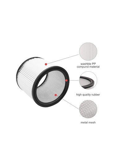 Leasetake Shop Vac 90304 90350 5 Galon Ve Büyük Islak Ve Kuru Elektrikli Süpürge Aksesuarları İçin Yedek Hepa Filtresi