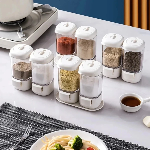 4'lü Basmalı Baharatlık Tuzluk Seti Çok Renkli