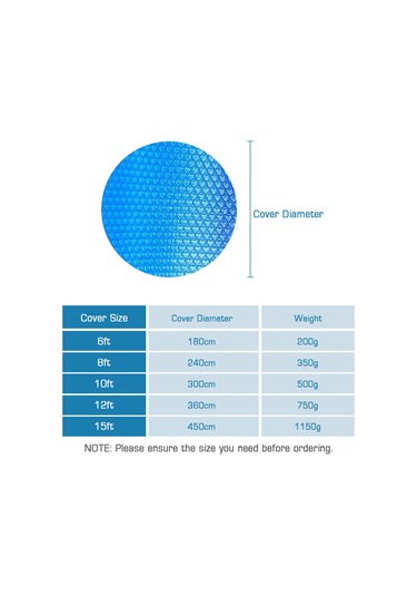Geeksen 300cm Çaplı Dairesel Havuz Isıtıcı Örtü - Pe Kabarcık Filmi İle Isı Saklama Diğer