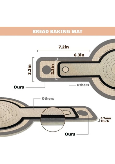 Maoyaya Hollandalı Fırın İçin 2 Adet Silikon Ekmek Askı, Yapışmaz Kolay Temiz Paspas, Uzun Saplı Diğer