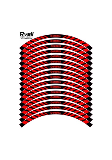 Rvell Yamaha Uyumlu Jant Şeridi Kıtmızı 005 1.Resim