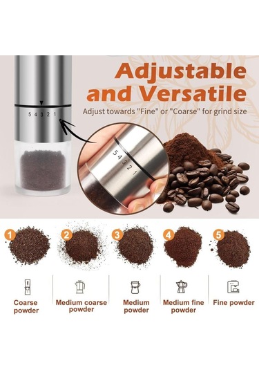 Espresso, French Press İçin Seramik Çapaklı Manuel Kahve Öğütücü, Ev Kullanımı Ve Kamp Seyahati İçin, El Kranklı Kahve Çekirdeği Öğütücüler Siyah