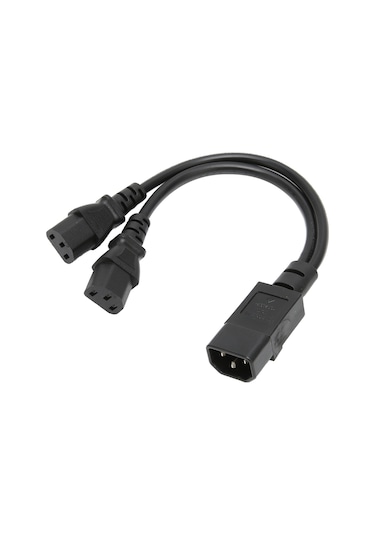 Springsun Iec320 C14 Erkekden Çift C13 Dişeye Y Şekilli Güç Dalıcı, 32cm, 10a 2500w, Pvc Kaplama, Dayanıklı Ve Isıya Dayanıklı Jd3039