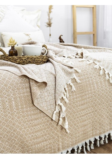 Battaniye Pamuk Riona 180x200 Cm Bej
