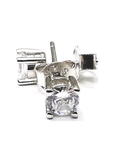 Omar Silver Kadın Ithal Rodyum Tek Taş Dört Tırnaklı Zirkon Taşlı