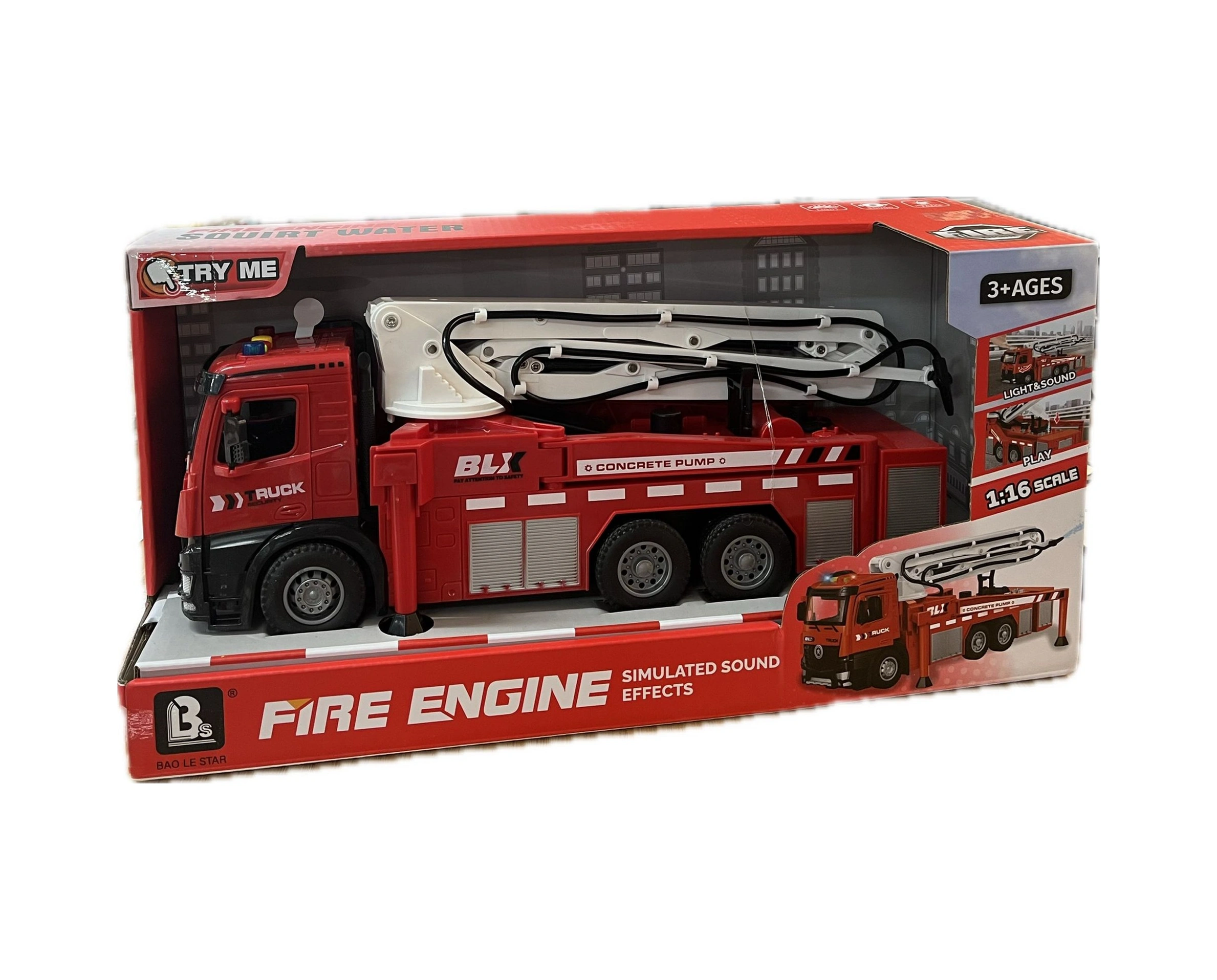 Sürtmeli Sesli Işıklı Su Atan İtfaiye Aracı 33 Cm Kapıları Açılır Kırmızı