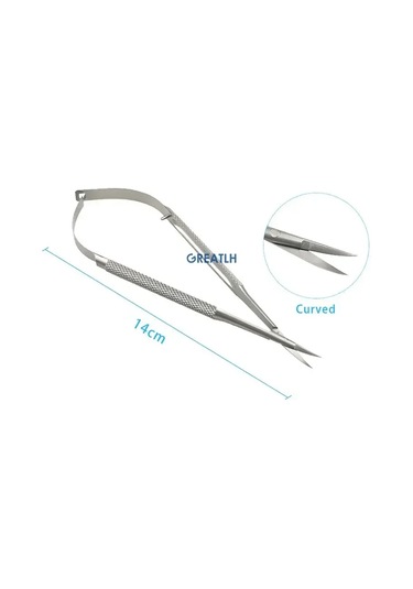 Kavisli/düz Kafa Mikro Castroviejo Kornea Makas El Aleti Paslanmaz Çelik Enstrüman Oftalmik 2
