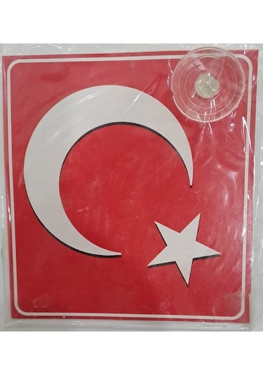 Araba Yazısı Sticker Vantuzlu 11 X 11 Cm - Türk Bayrağı - Ay Yıldız