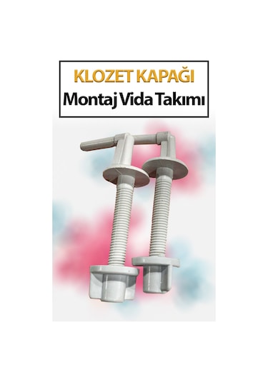 Klozet Kapağı Montaj Vida Takımı Plastik Beyaz
