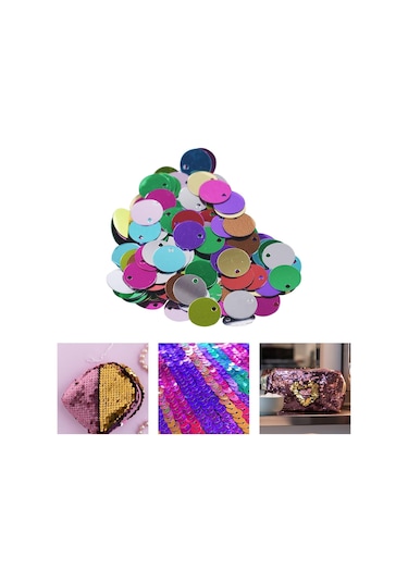 Suntek 300 Adet 10mm Düz Yuvarlak Gevşek Payetler Sanat El