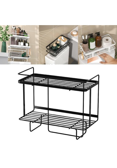 Suntek Magideal Tuvalet Rafı Üzerinde Raf Banyo Alanı 2-katlı-siyah Çok Renkli