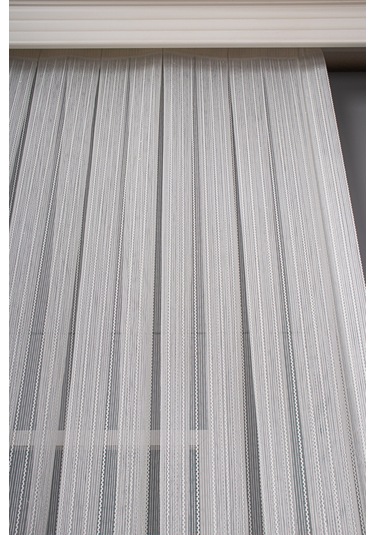 Tek Makarna Simli Armür Düz Tül Perde