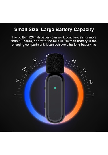 Yaozixa K60 Kablosuz Kragı Mikrofonu, Şarj Kutusu İle, Canlı Yayın Ve Telefon Kaydı İçin, Type-c + İos Adaptörü, Tek Verici-tek Alıcı