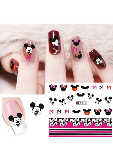 Lilo Ve Stitch Tırnak Çıkartmalar Anime Etiket Tırnak Sanat Süslemeleri Karikatür Animasyon Tırnaklar Üzerinde Basın Çivi Aksesuarları Manikür İçin Blue