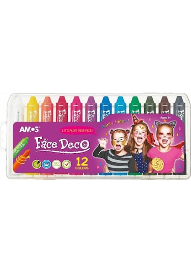 Amos Yüz Boyama Kalemi - 12 Renk