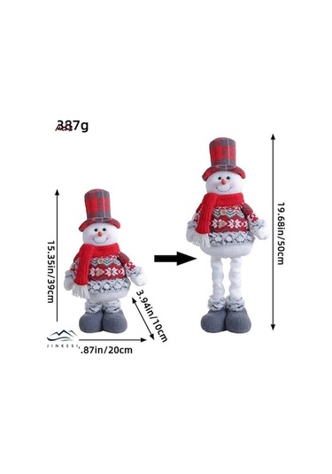 Xianwen Geeroyoo 50cm Kırmızı Kardan Adam Figürü - Yılbaşı