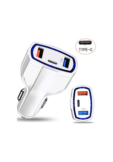 Samdoo Araç Şarj Cihazı - Hızlı Şarj Özellikli 3 Portlu Pd & Usb Çift Çıkışlı 12-24v